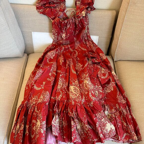 NEW Selkie The Ornament Foxglove Midi Dress Cotton Floral - Picture 4 of 12